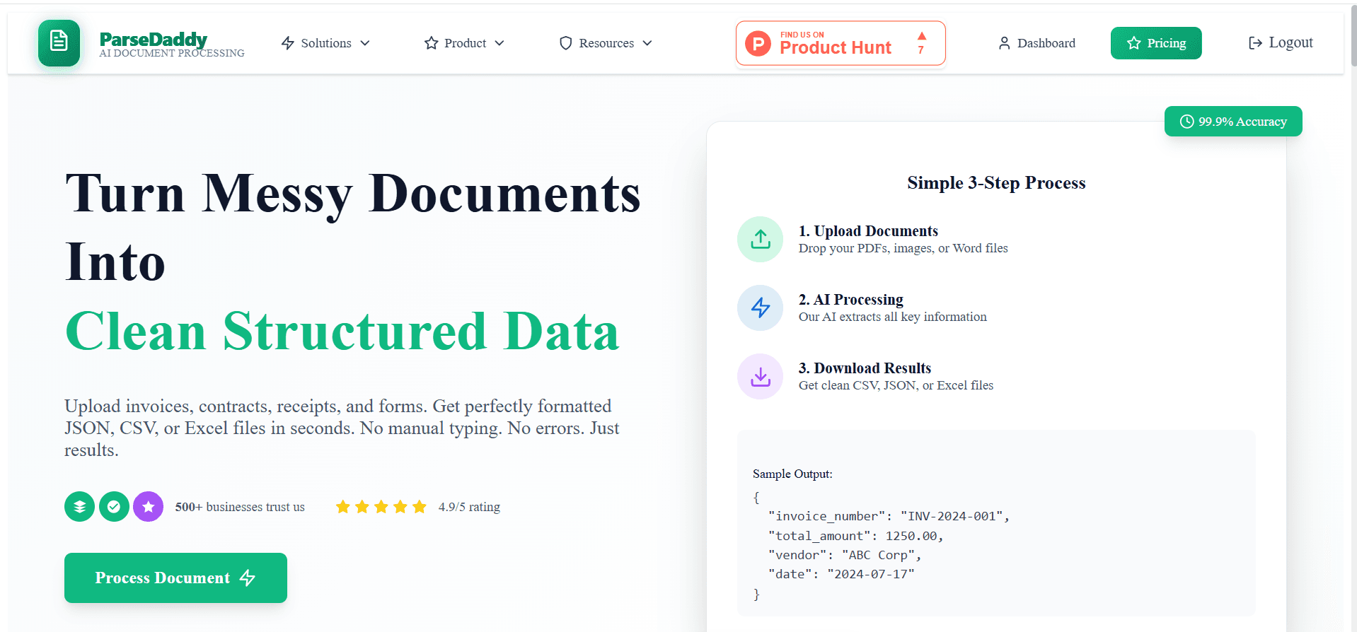 ParseDaddy - AI Document Processing